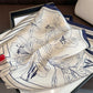 Womens Satin Square Scarf with Modern Floral Line Art 27.5¡Á27.5inches