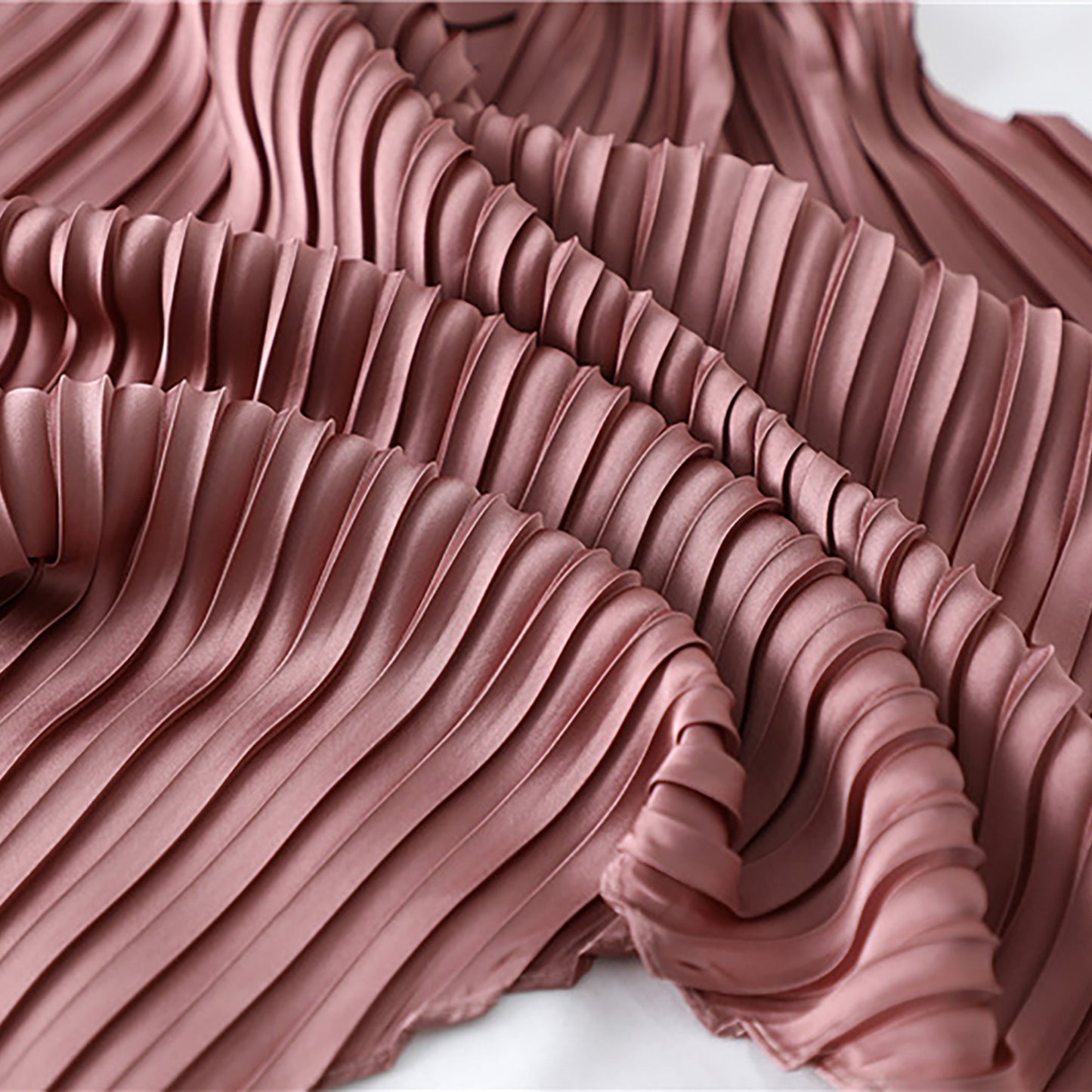 Womens Pleated Satin Scarf Soft Elegant Accessory 26.8¡Á21.6inches