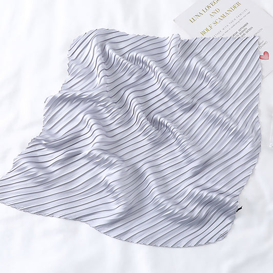Womens Pleated Satin Scarf Soft Elegant Accessory 26.8¡Á21.6inches