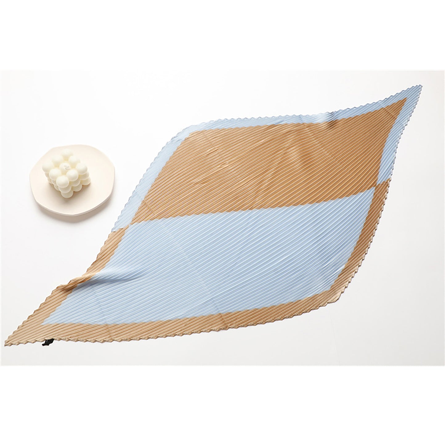 Womens Pleated Satin Scarf Soft Square Fashion Accessory 26.8¡Á21.6inches