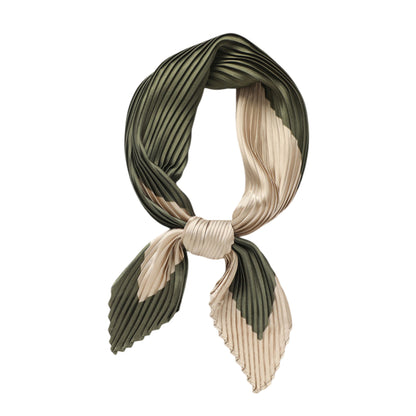 Womens Pleated Satin Scarf Soft Square Fashion Accessory 26.8¡Á21.6inches