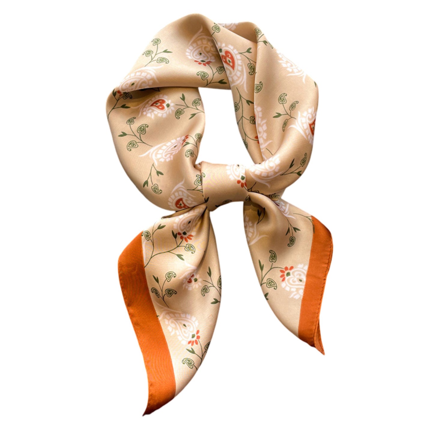 Womens Satin Square Scarf with Vintage Floral Print 27.5¡Á27.5inches