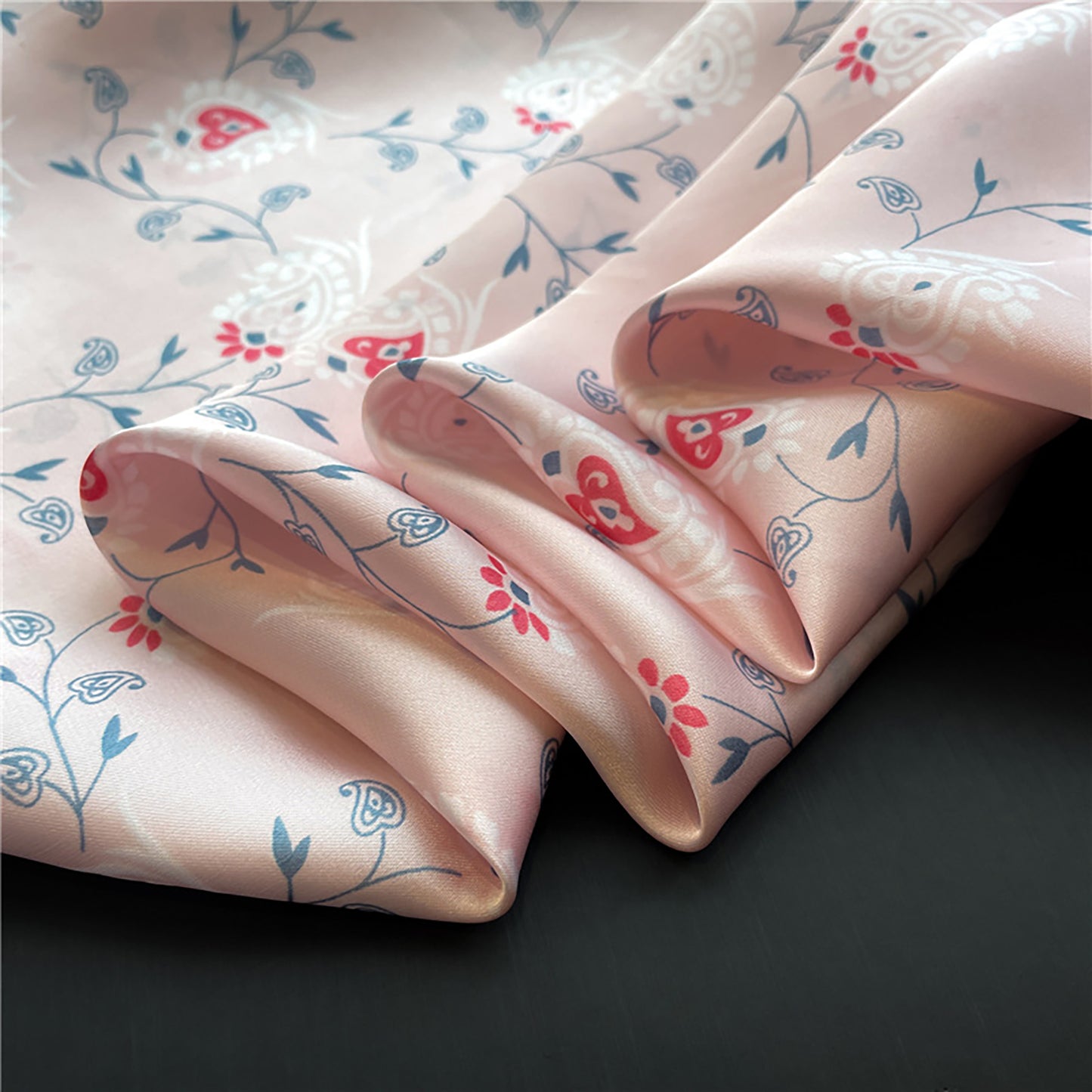 Womens Satin Square Scarf with Vintage Floral Print 27.5¡Á27.5inches