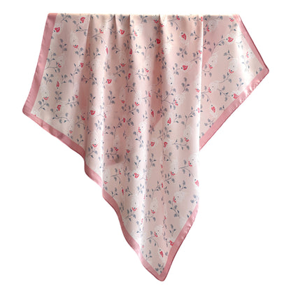 Womens Satin Square Scarf with Vintage Floral Print 27.5¡Á27.5inches