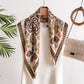 Satin Square Scarf with Vintage Paisley Floral Print 27.5¡Á27.5inches