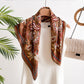 Satin Square Scarf with Vintage Paisley Floral Print 27.5¡Á27.5inches