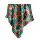 Satin Square Scarf with Vintage Paisley Floral Print 27.5¡Á27.5inches
