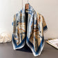 Womens Satin Square Scarf with Abstract Marble Print 35.4¡Á35.4inches