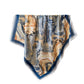 Womens Satin Square Scarf with Abstract Marble Print 35.4¡Á35.4inches