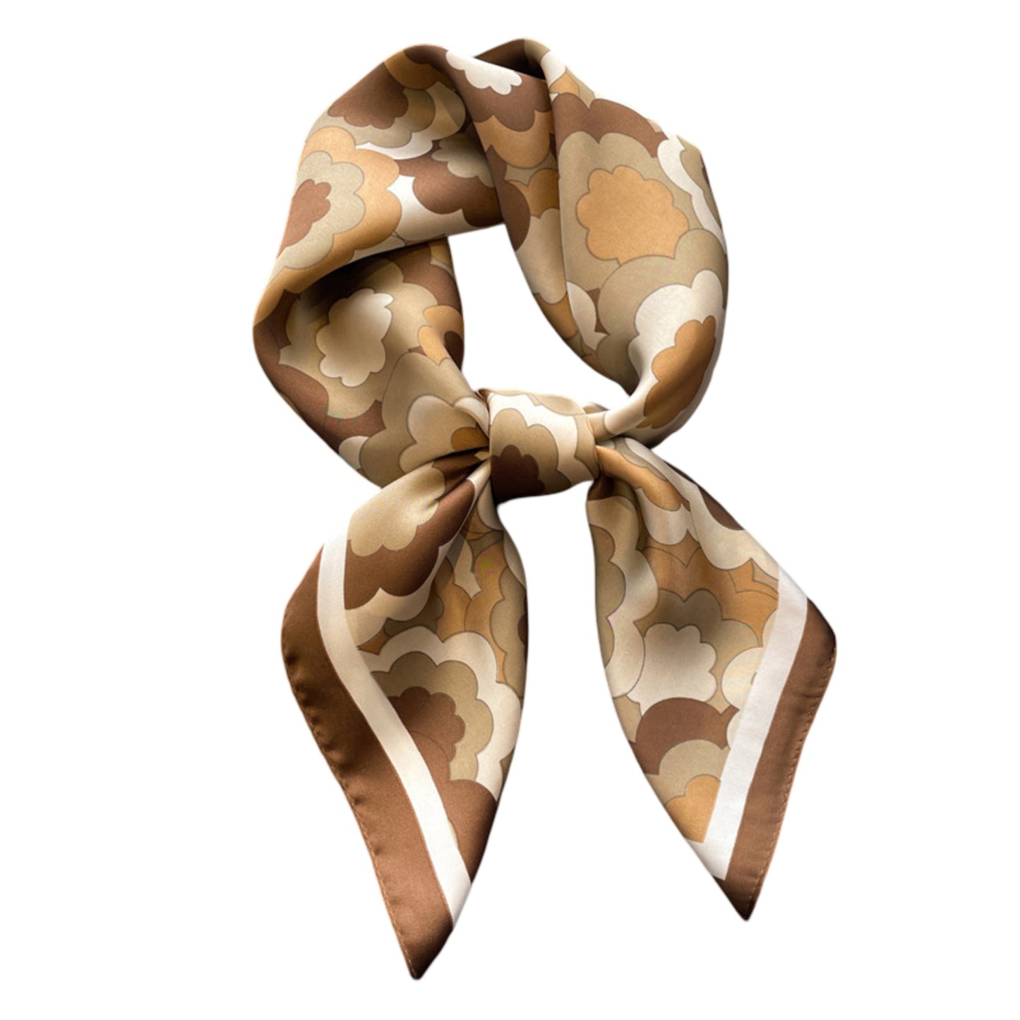 Womens Satin Square Scarf Floral Pattern Neck Bag Accessory 27.5¡Á27.5inches