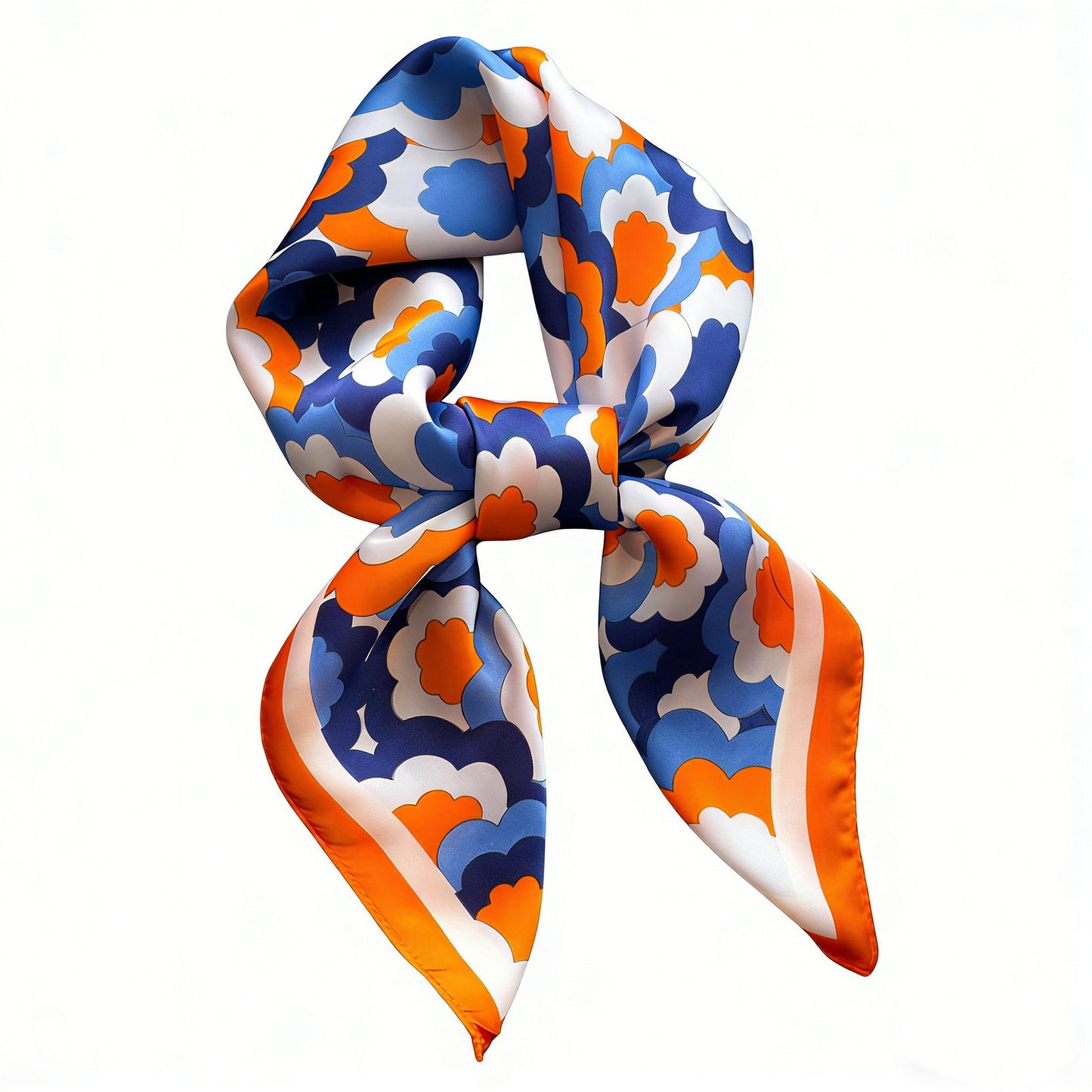 Womens Satin Square Scarf Floral Pattern Neck Bag Accessory 27.5¡Á27.5inches