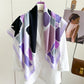 Womens Satin Square Scarf Abstract Color Block Print 35.4¡Á35.4inches