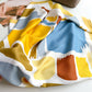 Womens Satin Square Scarf Abstract Color Block Print 35.4¡Á35.4inches