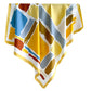 Womens Satin Square Scarf Abstract Color Block Print 35.4¡Á35.4inches