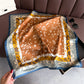 Satin Square Scarf with Botanical Print Soft Accessory 27.5¡Á27.5inches