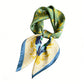 Satin Square Scarf with Botanical Print Soft Accessory 27.5¡Á27.5inches