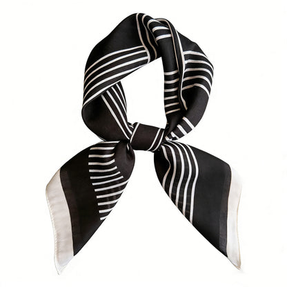 Womens Lightweight Square Scarf with Modern Linear Pattern 26.5¡Á26.5inches