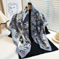 Womens Satin Square Scarf with Vintage Floral Print 35.4¡Á35.4inches