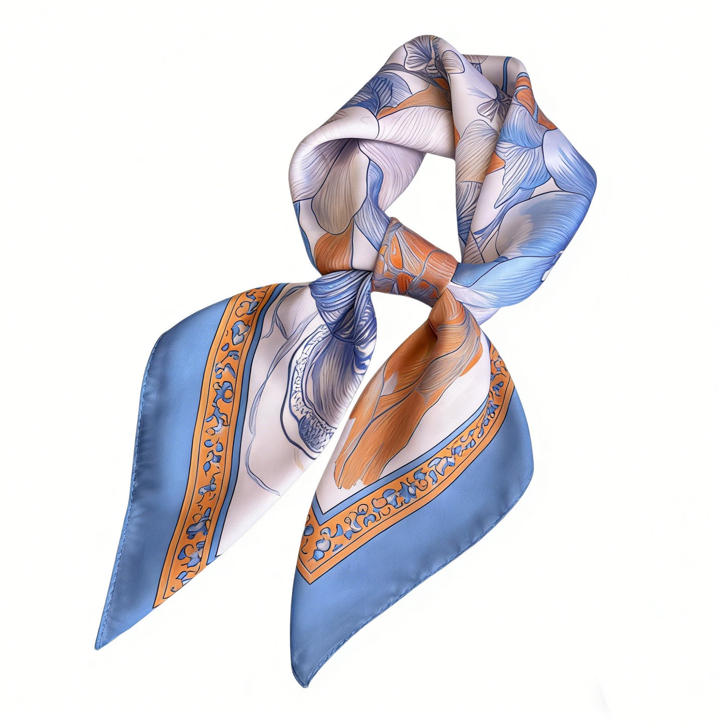 Womens Floral Square Scarf Lightweight Fashion Accessory 27.5¡Á27.5inches