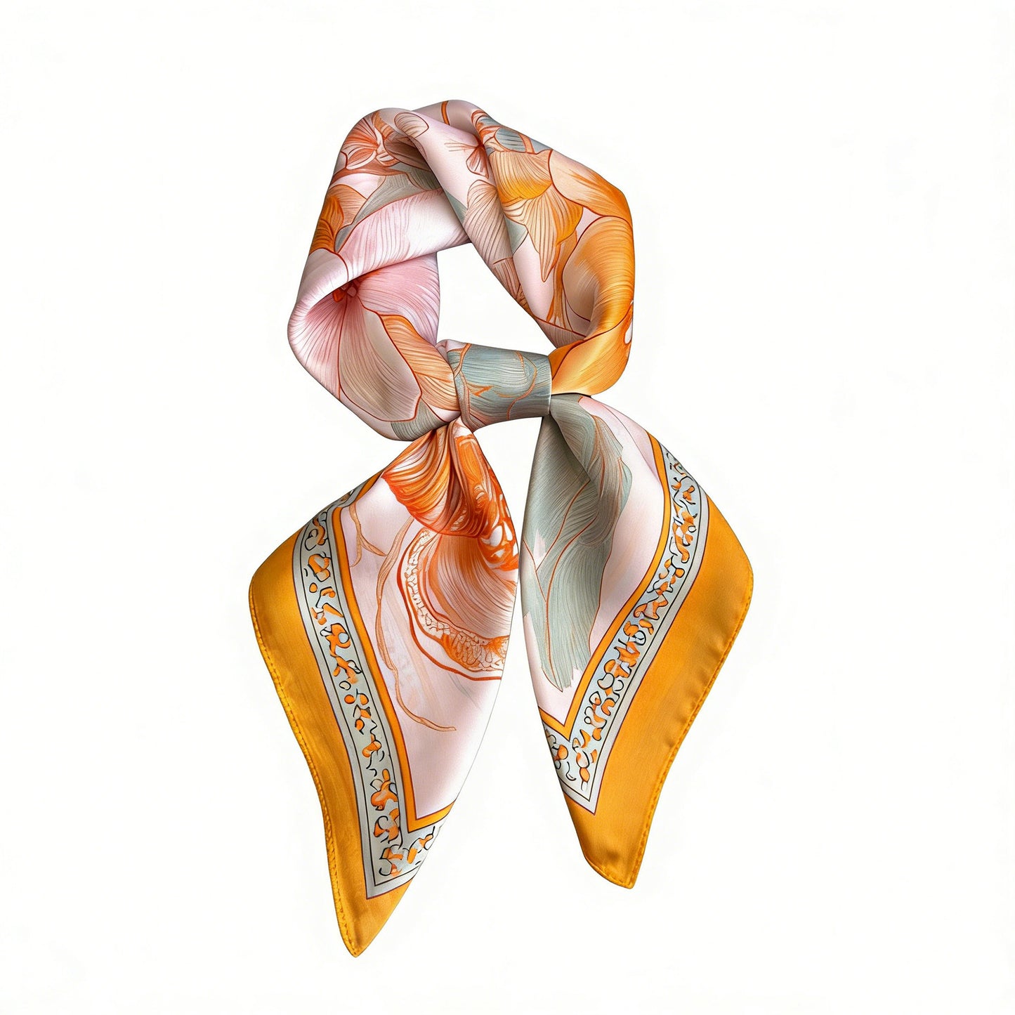 Womens Floral Square Scarf Lightweight Fashion Accessory 27.5¡Á27.5inches