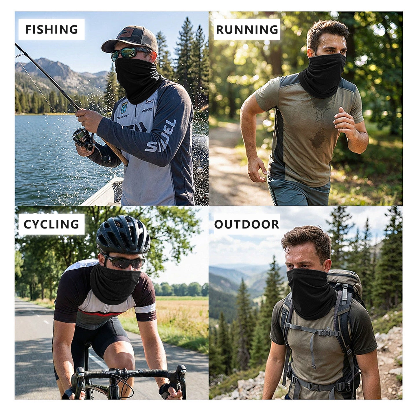 Neck Gaiter, Sweat-Wicking Quick-Dry Cooling Breathable Face Mask UV Protection Scarf Hiking Bandana Unisex