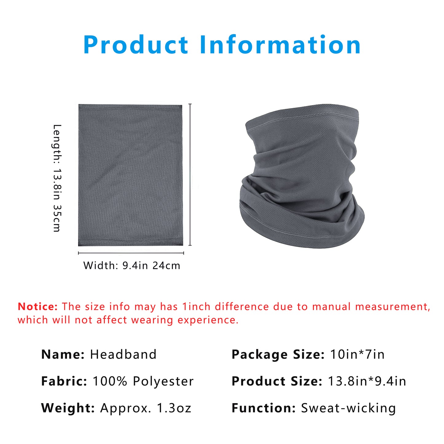 Neck Gaiter, Sweat-Wicking Quick-Dry Cooling Breathable Face Mask UV Protection Scarf Hiking Bandana Unisex