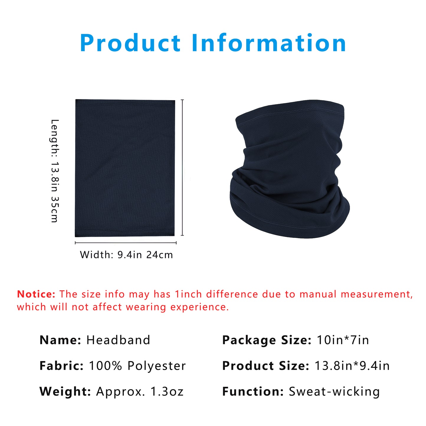 Neck Gaiter, Sweat-Wicking Quick-Dry Cooling Breathable Face Mask UV Protection Scarf Hiking Bandana Unisex
