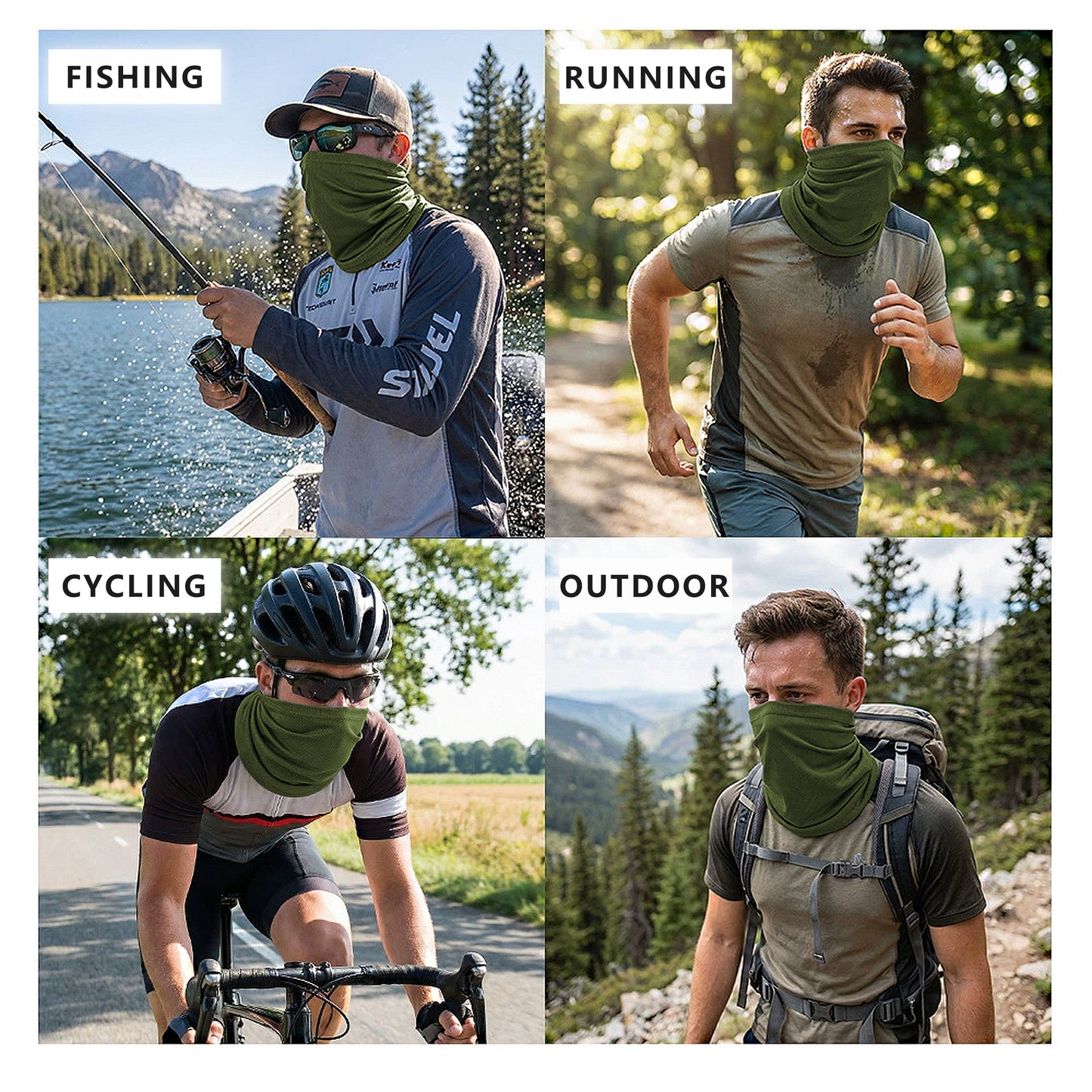 Neck Gaiter, Sweat-Wicking Quick-Dry Cooling Breathable Face Mask UV Protection Scarf Hiking Bandana Unisex