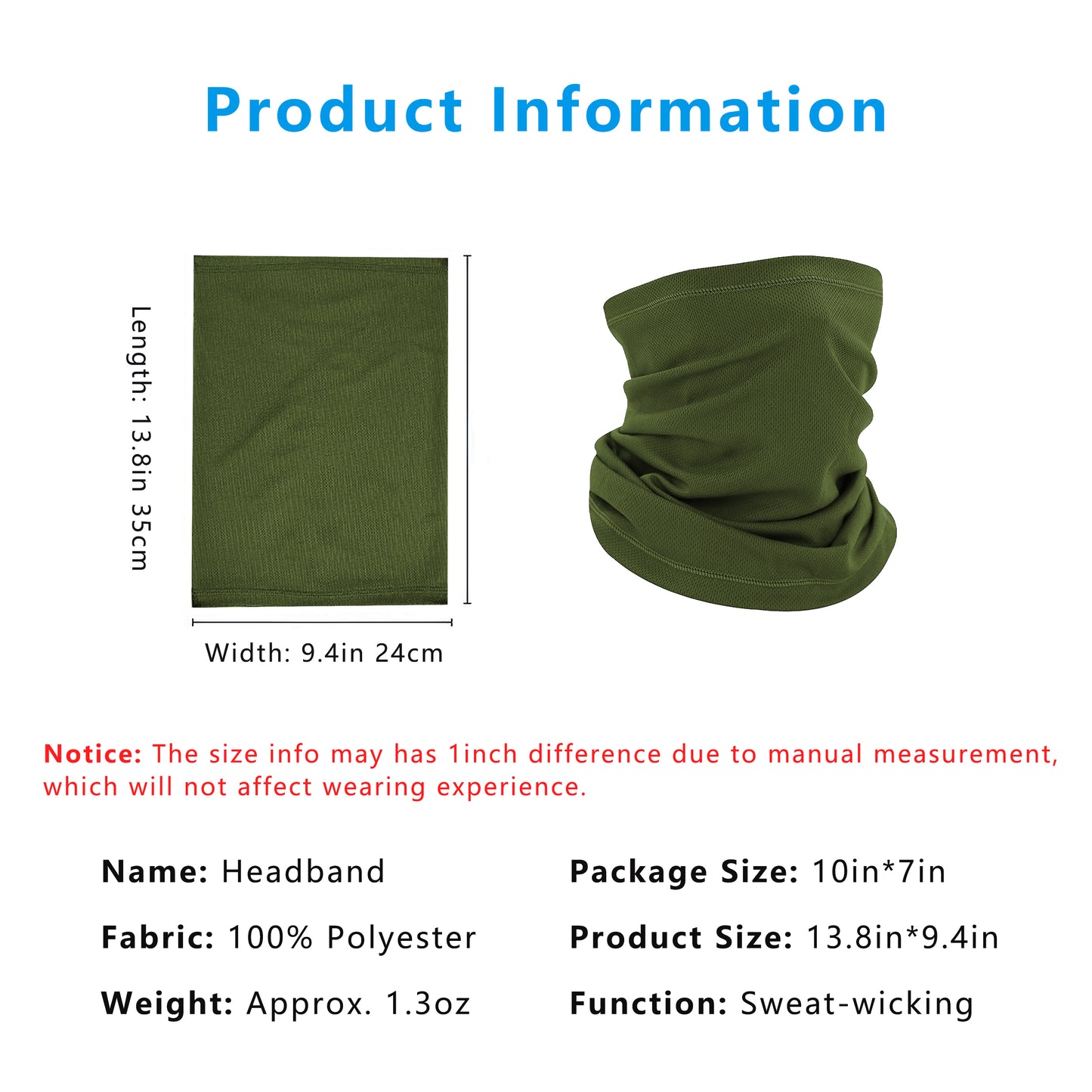 Neck Gaiter, Sweat-Wicking Quick-Dry Cooling Breathable Face Mask UV Protection Scarf Hiking Bandana Unisex