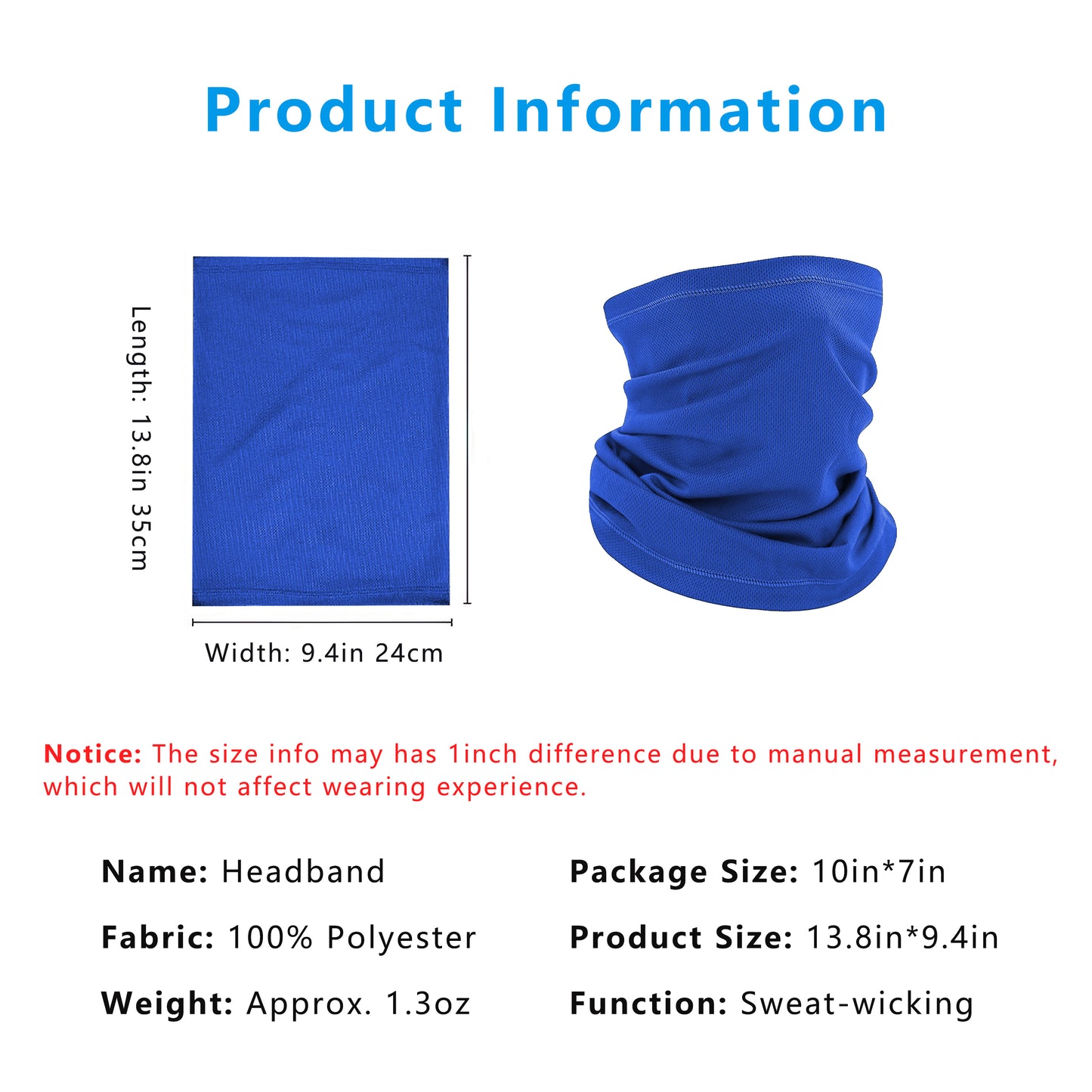 Neck Gaiter, Sweat-Wicking Quick-Dry Cooling Breathable Face Mask UV Protection Scarf Hiking Bandana Unisex