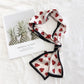5 Pack Heart Print Satin Scarf Ribbon Slim Lightweight Fabric Neck Hair Bag Accessory 35.5x2.5in