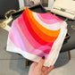 Heart Print Square Satin Scarf Smooth Lightweight Fabric Stylish Neck Hair Accessory 27.5x27.5in