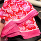 Heart Print Square Satin Scarf Smooth Lightweight Fabric Stylish Neck Hair Accessory 27.5x27.5in