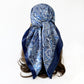 Paisley Print Square Satin Scarf Smooth Lightweight Fabric Elegant Neck Hair Accessory 35.5x35.5in