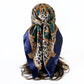 Paisley Print Square Satin Scarf Smooth Lightweight Fabric Elegant Neck Hair Accessory 35.5x35.5in