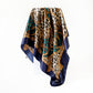 Paisley Print Square Satin Scarf Smooth Lightweight Fabric Elegant Neck Hair Accessory 35.5x35.5in