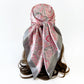 Paisley Print Square Satin Scarf Smooth Lightweight Fabric Elegant Neck Hair Accessory 35.5x35.5in