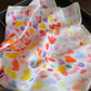 Satin Heart Print Square Scarf Lightweight Soft Fashion Accessory 27.5¡Á27.5inches