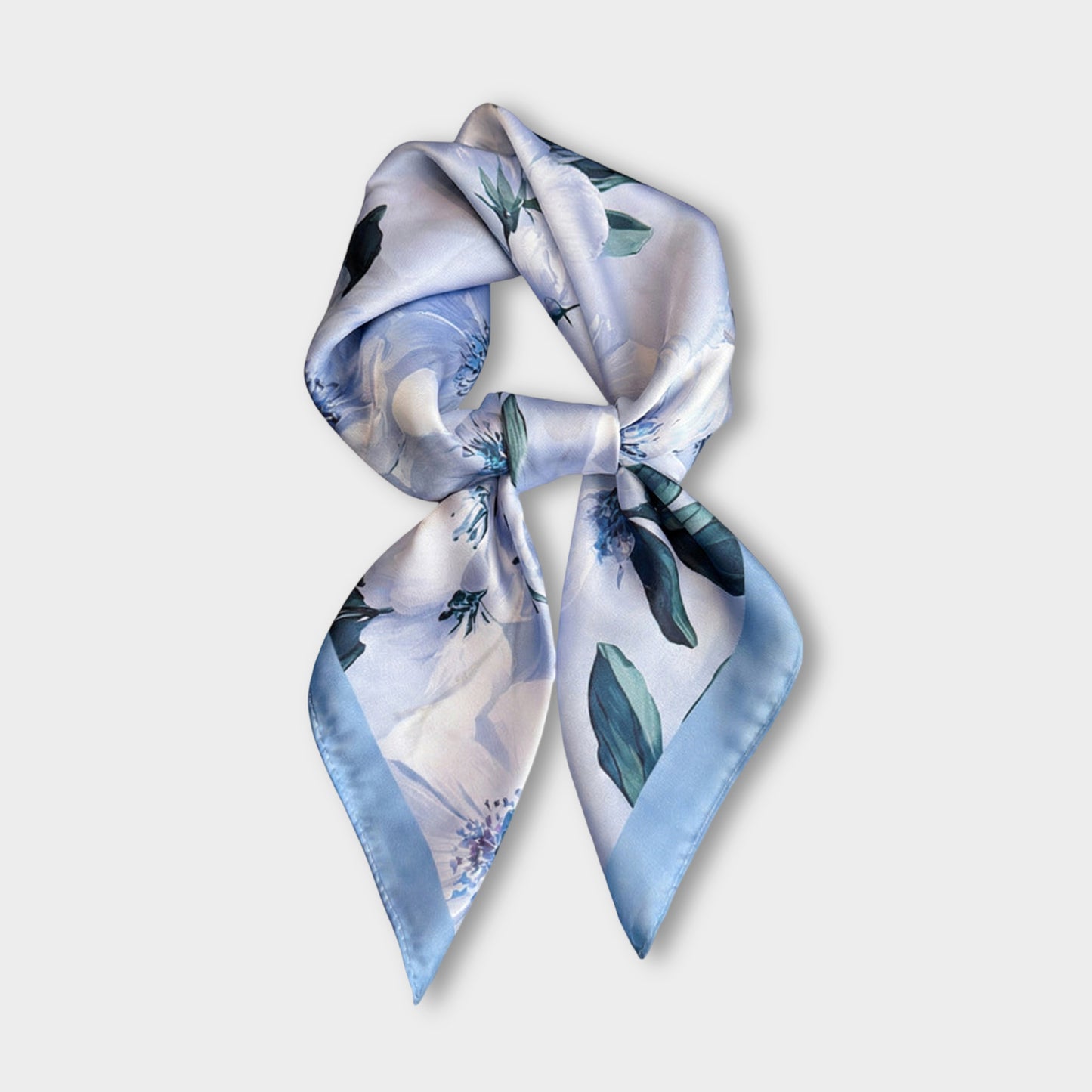 Satin Floral Print Square Scarf Soft Lightweight Fashion Accessory 27.5¡Á27.5inches
