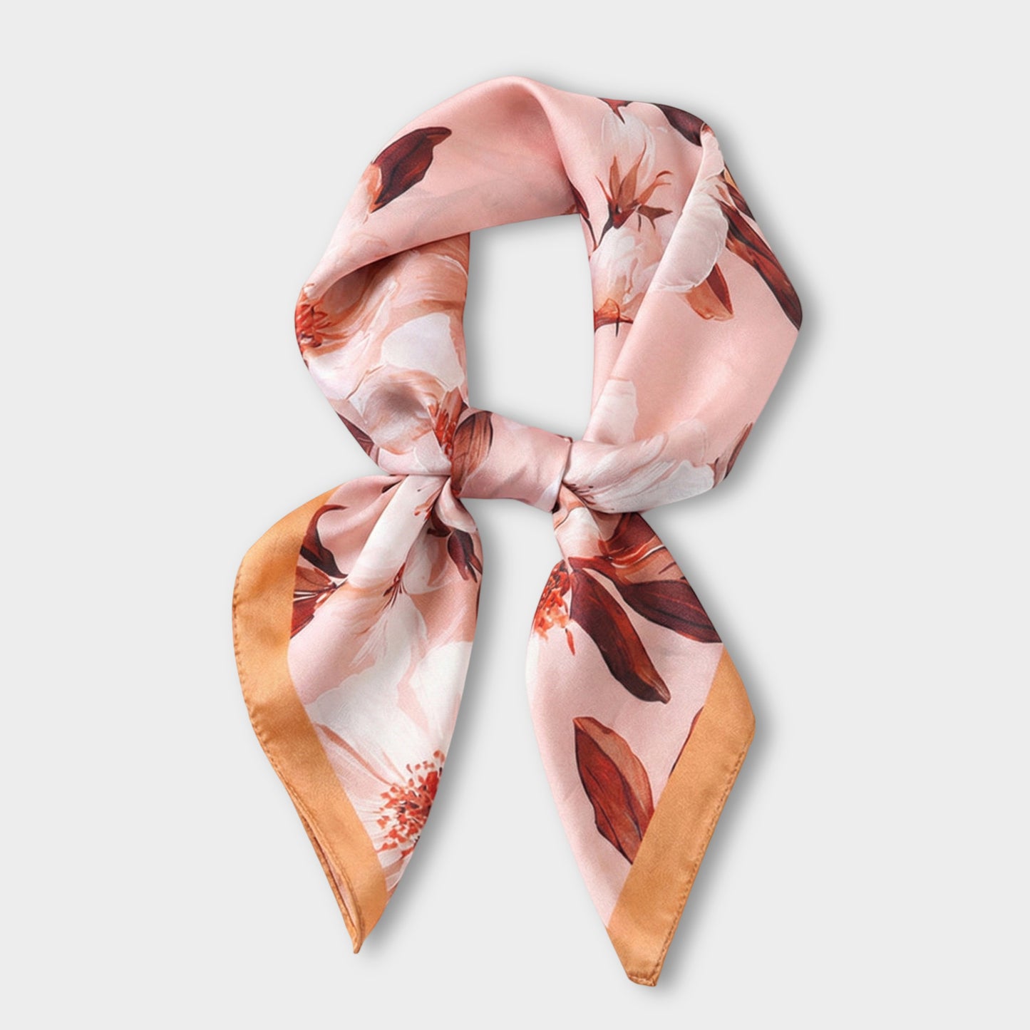 Satin Floral Print Square Scarf Soft Lightweight Fashion Accessory 27.5¡Á27.5inches