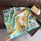 Satin Floral Print Square Scarf Fashion Accessory 27.5¡Á27.5inches