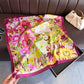 Satin Floral Print Square Scarf Fashion Accessory 27.5¡Á27.5inches