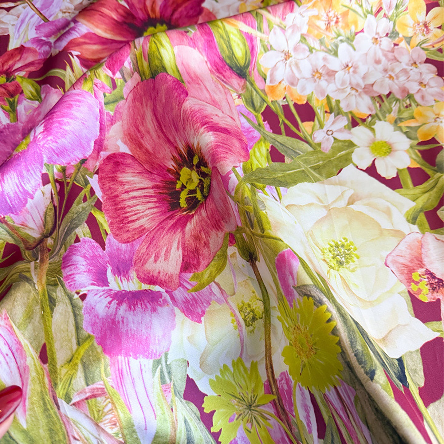 Satin Floral Print Square Scarf Fashion Accessory 27.5¡Á27.5inches
