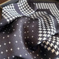 Women Satin Square Scarf with Houndstooth Print Fashion Accessory 27.5¡Á27.5inches