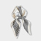 Women Satin Square Scarf with Houndstooth Print Fashion Accessory 27.5¡Á27.5inches