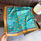 Women Satin Square Scarf with Dog Print Border Design Lightweight Accessory 27.5¡Á27.5inches