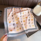 Women Satin Square Scarf with Dog Print Border Design Lightweight Accessory 27.5¡Á27.5inches