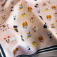 Women Satin Square Scarf with Dog Print Border Design Lightweight Accessory 27.5¡Á27.5inches
