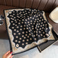 Women Square Scarf with Floral Border Soft Lightweight Fashion Accessory 27.5¡Á27.5inches