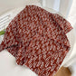 Cotton Linen Leaf Print Lightweight Square Scarf Soft Breathable Fashion Wrap